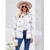 ZEAGOO Button Down Shirt for Women Long Sleeve Blouses Floral Printed Tops Business Casual Work Outfits S-XXL(Floral White)