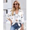 ZEAGOO Button Down Shirt for Women Long Sleeve Blouses Floral Printed Tops Business Casual Work Outfits S-XXL(Floral White)
