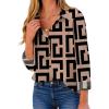ZEAGOO Button Down Shirt for Women Long Sleeve Blouses Floral Printed Tops Business Casual Work Outfits S-XXL(Geometric)