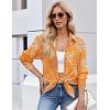 ZEAGOO Button Down Shirt for Women Long Sleeve Blouses Floral Printed Tops Business Casual Work Outfits S-XXL(Orange Printed)