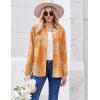 ZEAGOO Button Down Shirt for Women Long Sleeve Blouses Floral Printed Tops Business Casual Work Outfits S-XXL(Orange Printed)