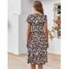 ZEAGOO Womens Casual Dresses for Summer Short Sleeve Flare Midi Dress Loose Flowy Beach Sundress(2601 Brown Floral)