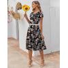 ZEAGOO Womens Casual Dresses for Summer Short Sleeve Flare Midi Dress Loose Flowy Beach Sundress(2601 Mixed Floral)