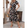 ZEAGOO Womens Casual Dresses for Summer Short Sleeve Flare Midi Dress Loose Flowy Beach Sundress(2601 Mixed Floral)