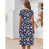 ZEAGOO Womens Casual Dresses for Summer Short Sleeve Flare Midi Dress Loose Flowy Beach Sundress(2601 Navy Floral)