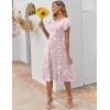 ZEAGOO Womens Casual Dresses for Summer Short Sleeve Flare Midi Dress Loose Flowy Beach Sundress(2601 Pink Floral)