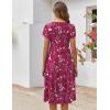 ZEAGOO Womens Casual Dresses for Summer Short Sleeve Flare Midi Dress Loose Flowy Beach Sundress(2601 Purple Floral)