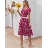 ZEAGOO Womens Casual Dresses for Summer Short Sleeve Flare Midi Dress Loose Flowy Beach Sundress(2601 Purple Floral)