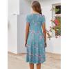ZEAGOO Womens Casual Dresses for Summer Short Sleeve Flare Midi Dress Loose Flowy Beach Sundress(Blue Flower)