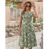 ZEAGOO Womens Casual Dresses for Summer Short Sleeve Flare Midi Dress Loose Flowy Beach Sundress(Green Floral)