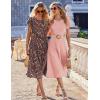 ZEAGOO Womens Casual Dresses for Summer Short Sleeve Flare Midi Dress Loose Flowy Beach Sundress(Pink Dot)