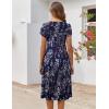 ZEAGOO Womens Casual Dresses for Summer Short Sleeve Flare Midi Dress Loose Flowy Beach Sundress(Purple Floral)