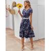 ZEAGOO Womens Casual Dresses for Summer Short Sleeve Flare Midi Dress Loose Flowy Beach Sundress(Purple Floral)