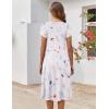 ZEAGOO Womens Casual Dresses for Summer Short Sleeve Flare Midi Dress Loose Flowy Beach Sundress(White Floral)