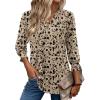 Zeagoo 3/4 Length Sleeve Womens Tops 2025 Floral Womens Blouses V Neck TunicTops with Smocked Cuffs(Apricot Back Floral)
