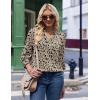 Zeagoo 3/4 Length Sleeve Womens Tops 2025 Floral Womens Blouses V Neck TunicTops with Smocked Cuffs(Apricot Back Floral)