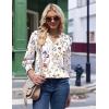 Zeagoo 3/4 Length Sleeve Womens Tops 2025 Floral Womens Blouses V Neck TunicTops with Smocked Cuffs(Colorful Flowers)