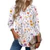 Zeagoo 3/4 Length Sleeve Womens Tops 2025 Floral Womens Blouses V Neck TunicTops with Smocked Cuffs(Colorful Flowers)