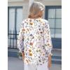 Zeagoo 3/4 Length Sleeve Womens Tops 2025 Floral Womens Blouses V Neck TunicTops with Smocked Cuffs(Colorful Flowers)