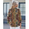Zeagoo 3/4 Length Sleeve Womens Tops 2025 Floral Womens Blouses V Neck TunicTops with Smocked Cuffs(Ethnic Prints)