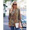 Zeagoo 3/4 Length Sleeve Womens Tops 2025 Floral Womens Blouses V Neck TunicTops with Smocked Cuffs(Ethnic Prints)