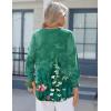 Zeagoo 3/4 Length Sleeve Womens Tops 2025 Floral Womens Blouses V Neck TunicTops with Smocked Cuffs(Gradient Floral Print)