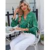 Zeagoo 3/4 Length Sleeve Womens Tops 2025 Floral Womens Blouses V Neck TunicTops with Smocked Cuffs(Gradient Floral Print)