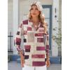 Zeagoo 3/4 Length Sleeve Womens Tops 2025 Floral Womens Blouses V Neck TunicTops with Smocked Cuffs(Multicolor Plaid 509)