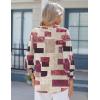 Zeagoo 3/4 Length Sleeve Womens Tops 2025 Floral Womens Blouses V Neck TunicTops with Smocked Cuffs(Multicolor Plaid 509)