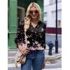 Zeagoo 3/4 Length Sleeve Womens Tops 2025 Floral Womens Blouses V Neck TunicTops with Smocked Cuffs(Pink Flowers)