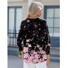Zeagoo 3/4 Length Sleeve Womens Tops 2025 Floral Womens Blouses V Neck TunicTops with Smocked Cuffs(Pink Flowers)