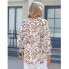 Zeagoo 3/4 Length Sleeve Womens Tops 2025 Floral Womens Blouses V Neck TunicTops with Smocked Cuffs(Print-1)