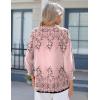 Zeagoo 3/4 Length Sleeve Womens Tops 2025 Floral Womens Blouses V Neck TunicTops with Smocked Cuffs(Print-190)