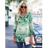 Zeagoo 3/4 Length Sleeve Womens Tops 2025 Floral Womens Blouses V Neck TunicTops with Smocked Cuffs(Print-195)