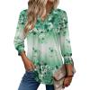 Zeagoo 3/4 Length Sleeve Womens Tops 2025 Floral Womens Blouses V Neck TunicTops with Smocked Cuffs(Print-195)