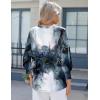 Zeagoo 3/4 Length Sleeve Womens Tops 2025 Floral Womens Blouses V Neck TunicTops with Smocked Cuffs(Print-297)
