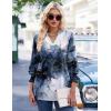 Zeagoo 3/4 Length Sleeve Womens Tops 2025 Floral Womens Blouses V Neck TunicTops with Smocked Cuffs(Print-297)