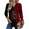 Zeagoo 3/4 Length Sleeve Womens Tops 2025 Floral Womens Blouses V Neck TunicTops with Smocked Cuffs(Print-309)