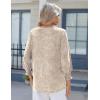 Zeagoo 3/4 Length Sleeve Womens Tops 2025 Floral Womens Blouses V Neck TunicTops with Smocked Cuffs(Print-505)