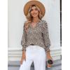 Zeagoo 3/4 Length Sleeve Womens Tops 2025 Floral Womens Blouses V Neck TunicTops with Smocked Cuffs(Print-517)