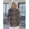 Zeagoo 3/4 Length Sleeve Womens Tops 2025 Floral Womens Blouses V Neck TunicTops with Smocked Cuffs(Print-mz869)