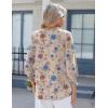 Zeagoo 3/4 Length Sleeve Womens Tops 2025 Floral Womens Blouses V Neck TunicTops with Smocked Cuffs(Print-sf170)
