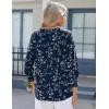 Zeagoo 3/4 Length Sleeve Womens Tops 2025 Floral Womens Blouses V Neck TunicTops with Smocked Cuffs(Print-sf218)