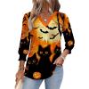 Zeagoo 3/4 Length Sleeve Womens Tops 2025 Floral Womens Blouses V Neck TunicTops with Smocked Cuffs(Print-ws88)
