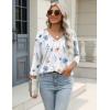 Zeagoo 3/4 Length Sleeve Womens Tops Casual V Neck Shirts Soft Basic Tees Business Work Blouses(Bf290)