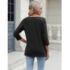 Zeagoo 3/4 Length Sleeve Womens Tops Casual V Neck Shirts Soft Basic Tees Business Work Blouses(Black)