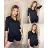 Zeagoo 3/4 Length Sleeve Womens Tops Casual V Neck Shirts Soft Basic Tees Business Work Blouses(Black)
