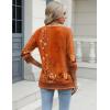 Zeagoo 3/4 Length Sleeve Womens Tops Casual V Neck Shirts Soft Basic Tees Business Work Blouses(Caremel Print)
