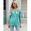 Zeagoo 3/4 Length Sleeve Womens Tops Casual V Neck Shirts Soft Basic Tees Business Work Blouses(Green-fp18)
