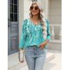 Zeagoo 3/4 Length Sleeve Womens Tops Casual V Neck Shirts Soft Basic Tees Business Work Blouses(Green-fp18)
